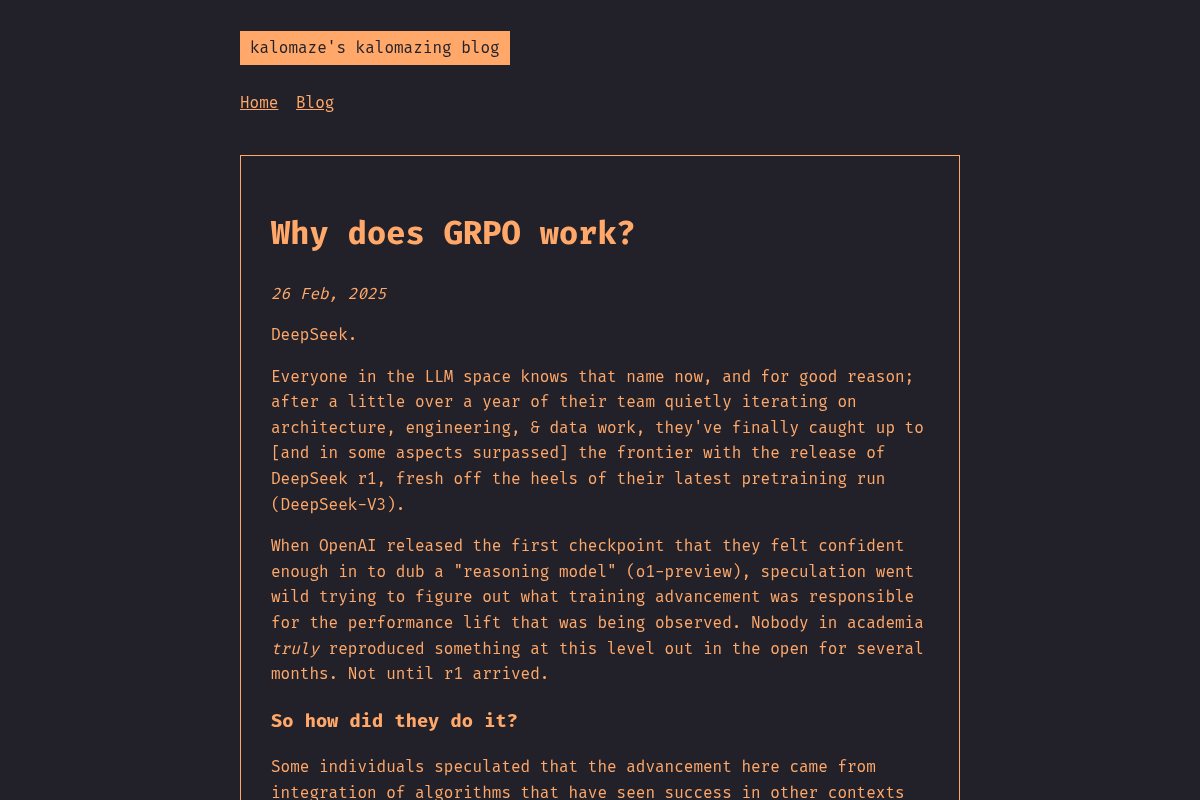 Why does GRPO work?