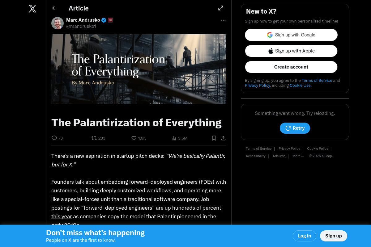 The Palantirization of Everything